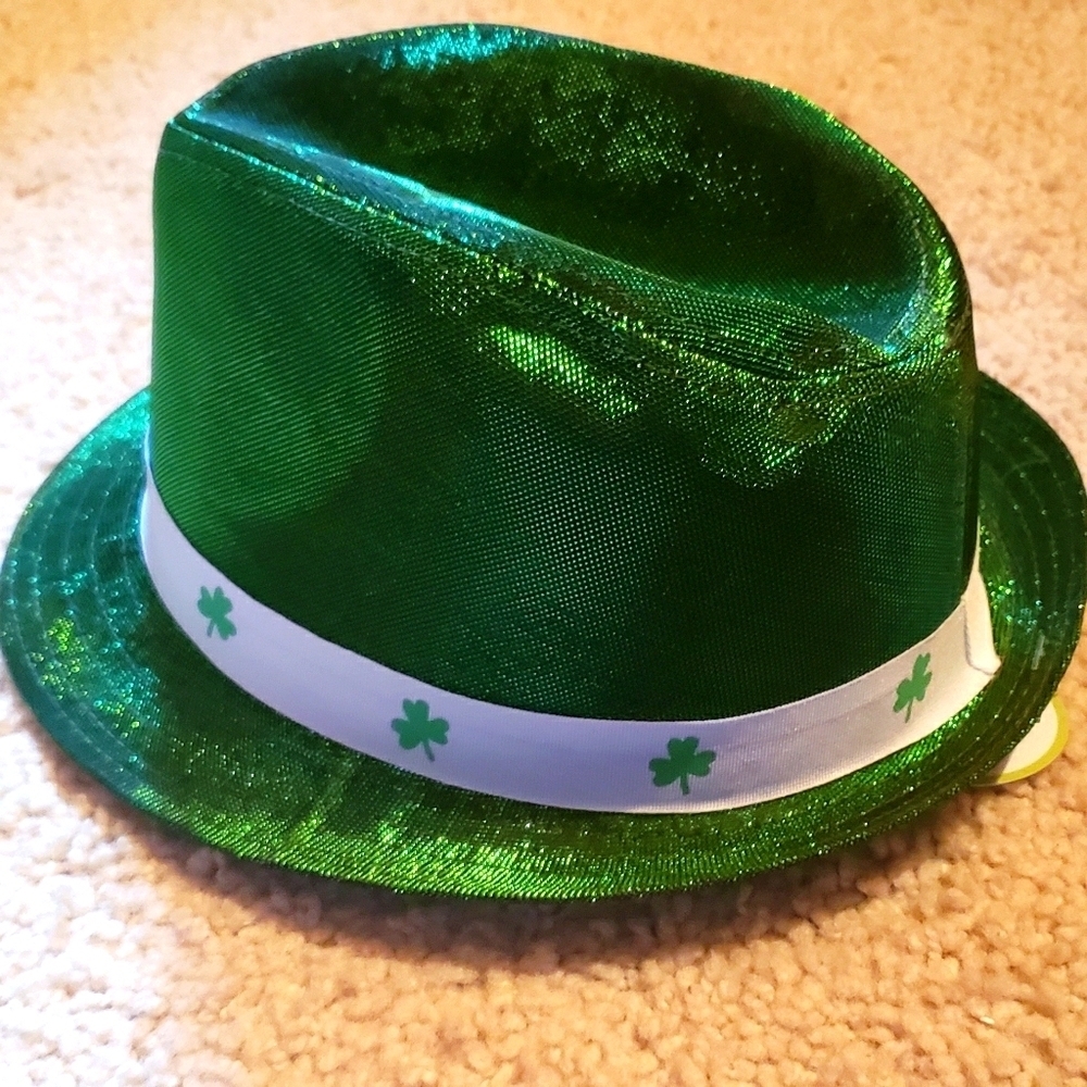 St. Patrick's Day Fedora Hat with Shamrocks